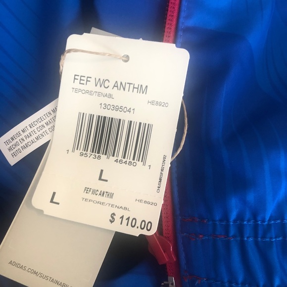 Adidas Spain 2022 World Cup Jacket Reversible Windbreaker Brand New Espana Tags - Picture 5 of 9